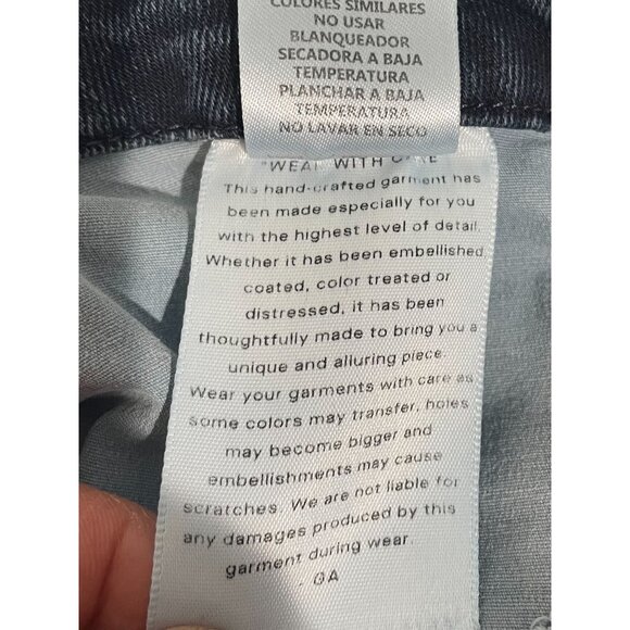 Good American Womens Distressed Skinny Jeans Size 8/29 Blue Raw Hem Cotton Blend - Picture 14 of 15